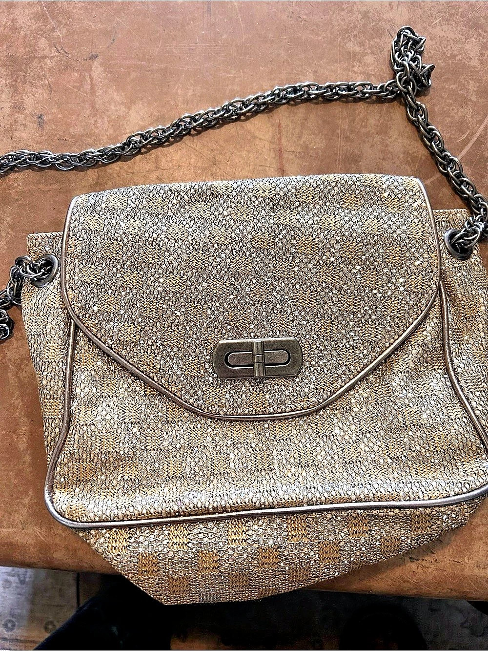 Gold & Black Chain Shoulder Bag